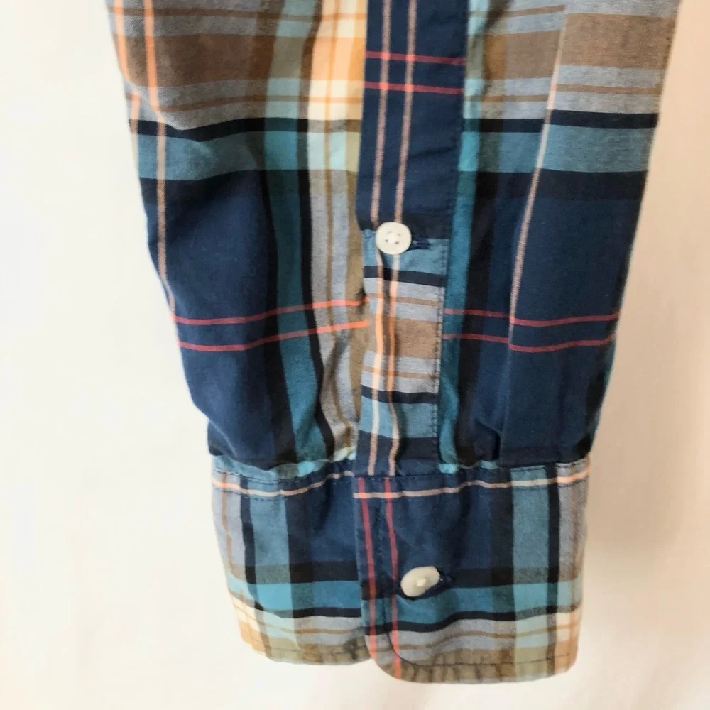 J. Crew Cotton Tartan Plaid Button Down Dress Shirt Slim Fit Size XL
